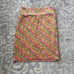 Lularoe Cassie Pencil Skirt Funky Colorful Medium